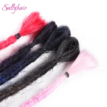 Sallyhair 24 palcový Ručné Dredy predlžovanie Vlasov, Ružové a Modré Ombre Háčkovanie Vlasy Pramene Syntetické Háčkovanie Sieťky, Pre Ženy