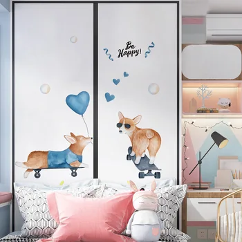 Samolepky na stenu Corgi zvierat vzor realistického samolepky pre detská izba stenu príslušenstvo domáce dekorácie