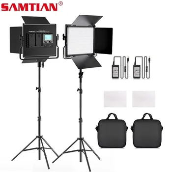 SAMTIAN Video Svetlo L4500K fotografie svetlo 2Set S Statív Stmievateľné Studio panle svetlo pre štúdio photograpy foto LED svetlo