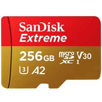 SanDisk Extreme Doprava Zadarmo Micro SD Karty U3 A2 Pamäťová Karta 32 GB, 64 GB 128 gb kapacitou 256 GB TF Karta pre Fotoaparát Drone cartao de memoria