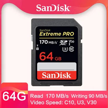 SanDisk Extreme Pro SD Kartu SDHC 32 g cartao de me64g pamäť card128g tarjeta 256g SDXC UHS-I Class10 U3X V30 4K pre Fotoaparát Canon