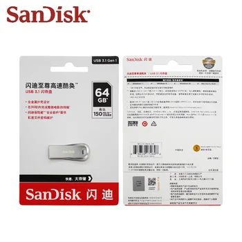 Sandisk USB Flash Disk 32GB 64GB 128 GB USB 3.1 3.0 Kovové Mini Pero Jednotky kl ' úč Memory Stick Skladovanie 16GB Prístroj U Diskov