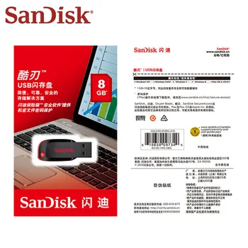 SanDisk USB Flash Disk Lamiel U Diskov s kapacitou 8 gb 16 GB 32 GB, 64 GB 128 GB Pero, Disky USB 2.0, Memory Stick SDCZ50 pre Telefón, PC