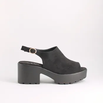 Sandále na Platforme Ženy Lete Päty Námestie Čierna Farba, Neformálne Open Špičkou Nueva zbierka skladieb