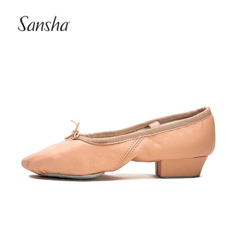 Sansha Hot Predaj Originálne Kožené Balet Topánky S Podpätkom Pre Ženy Mladé Dámy Praxi Jazz Tanečné Topánky TE2CL