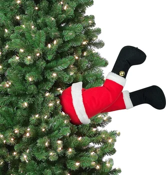 Santa Claus Nohy Plnené Santa Nohy Ozdoba na Vianočný Stromček Predné Dvere Dekorácie na Vianočný Darček
