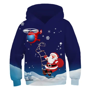 Santa Claus zimné Chlapci Dievčatá Oblečenie Detí polyester Vianočné Mikina s Kapucňou Deti Príležitostné Športové deti Oblečenie Mikiny