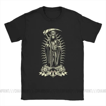 Santa Muerte T-Shirt Mužov Saint Smrti Goth T Košele Mexickej Smrti Muertos Matka Lebky Módne Bavlna Tee Tričko Krátky Rukáv Topy