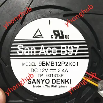 Sanyo Denki 9BMB12P2K01 DC 12V 3.4 97x97x33mm 4-Wire Server Dúchadlo, Ventilátor