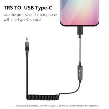 Saramonic UTC-C35 TRS NA Typ-C Mikrofón, Kábel audio adaptér pre Použitie Uwmic9 UwMic15 SR-WM4C s Typ-C Zariadenie Smartphony