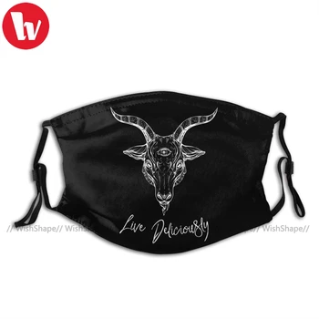 Satanic Úst Tvár Masku Black Phillip Kozy Živé Pleťová Maska s 2 Filtre Móda pre Dospelých v Pohode Maska
