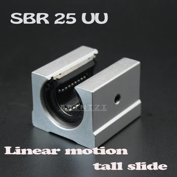 SBR25 SBR25UU 25 mm Lineárne Guľkové Ložisko Blok Lineárne železničnej Pre CNC Lineárne sprievodca Doprava Zadarmo
