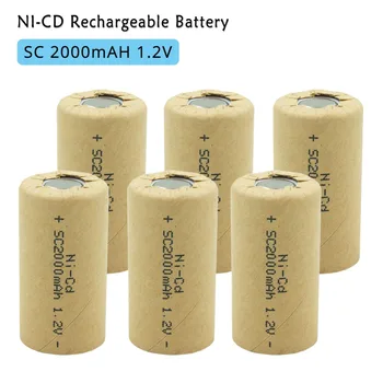 SC Sub C 2000mAh Ni CD 1.2 V Nabíjateľné NI-CD Batérie Vysoká Miera Vypúšťania 10C pre Baterku Svetlomet Náradie Batérie