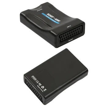SCART HDMI 1080P Video Audio Upscale Converter Adaptér pre HD TV DVD Sky Box STB Plug and Play s jednosmerný (DC) Kábel