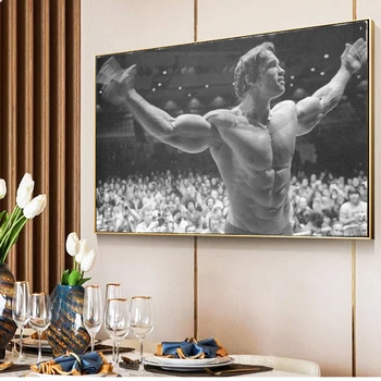 Schwarzenegger Kulturistike, Olej, Plátno, Maľovanie Cuadros Fitness Inšpiratívne Plagáty Vytlačí Wall Art Obrázky pre Obývacia Izba
