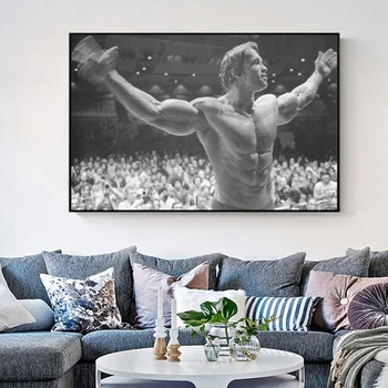 Schwarzenegger Kulturistike, Olej, Plátno, Maľovanie Cuadros Fitness Inšpiratívne Plagáty Vytlačí Wall Art Obrázky pre Obývacia Izba