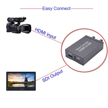 SDI na HDMI / HDMI na SDI s Napájacieho Adaptéra Mini 3G HD SD-SDI Video Micro Prevodník s Audio Automatický Formát Detekcie pre Kameru