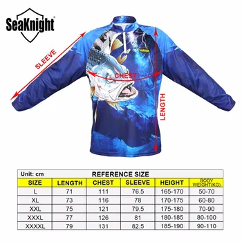 SeaKnight Rybárske Oblečenie SK004 Long Sleeve L XL XXL XXXL XXXXL Lete Rýchle Sušenie Priedušná Anti-UV Ochrana proti Slnku T Tričko