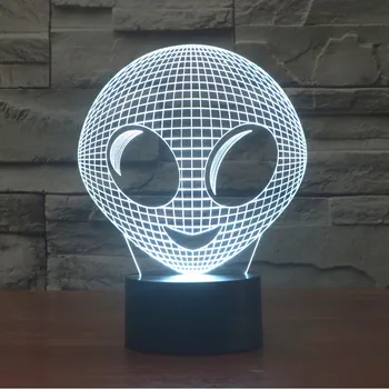 [Sedem Neon]Doprava zadarmo Alien Akryl 7Colors Stolná Lampa 3D Lampa Novinka Led Nočné Svetlo Millennium Falcon Svetlo
