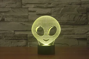 [Sedem Neon]Doprava zadarmo Alien Akryl 7Colors Stolná Lampa 3D Lampa Novinka Led Nočné Svetlo Millennium Falcon Svetlo