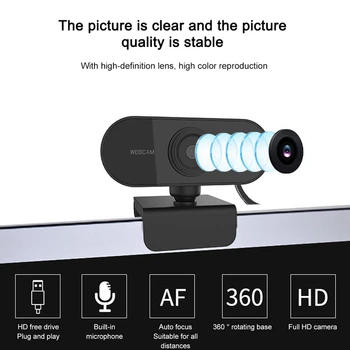 SeenDa 1080P Kamera Full HD Web Kamera Na Počítač Video Stretnutie Trieda web kameru S Mikrofónom 360 Stupňov Nastavenie USB Webkamery