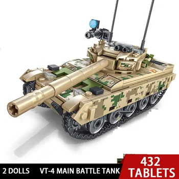 Sembo 432PC VT-4 Heavy Armor Hlavný Bojový Tank Model Stavebné Bloky Kompatibilné Vojenské Vojak, Hračky Pre Dieťa Boys