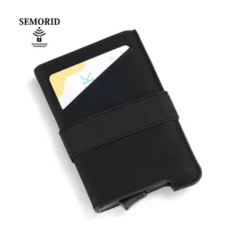 SEMORID RFID Blokovanie Mužov ID Kreditnej Karty Držiteľ Kožené Bankové Karty Peňaženky Hliníkové držiteľa Karty Ochrany Kabelky Pre Ženy
