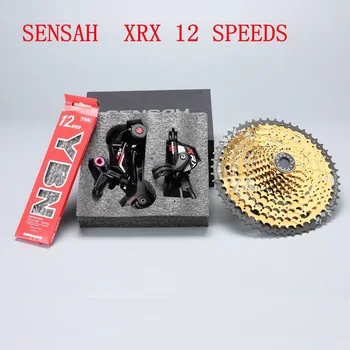 SENSAH XRX M9100 MTB 12 Rýchlosť Sada 12s radiaca páka Páka Prehadzovačka 11-52T Kazeta, Prevodový Reťaz 12s Zlato Súpravy Pre Shimano