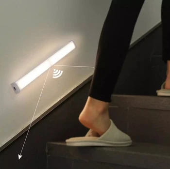 Senzor pohybu Svetelný Bezdrôtový LED Nočné Osvetlenie, Spálňa Decor Detektor Stenu Dekoratívne Lampy, Schodisko, Šatník, Izba Uličkou Osvetlenie
