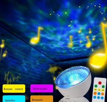 Senzorové Dotykové Diaľkové Ovládanie Tichom Projektor Led Nočné Svetlo S Hudbou Časovač Usb Lampy Deti Miestnosti Party Decor