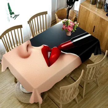 Sexy 3D Dekoratívne obrus Bavlnená posteľná Bielizeň Obrus Jedálenský Stôl Kryt pre Kuchyňa Domova