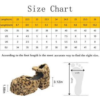 Sexy Leopard Vysoké Podpätky Ženy Čerpadlá Kolo Prst Hrubé Päty Mária Topánky Ženy Nepremokavé Platformu Zapatos De Mujer