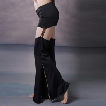 Sexy Novú Tribal Belly Dance Nohavice Čierne Jóga Nohavice Elastický Pás s Otvorom Neoddeliteľnou Vysoký v strede zúžený Obličkového Nohavice Ženy