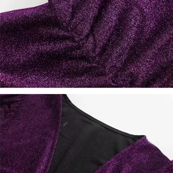 Sexy Ženy tvaru Bodycon Mini Šaty Jar Jeseň 2020 Svietidla rukáve Elastická Vestidos Strany klubu ležérne oblečenie INKEO 9D038