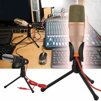 SF-666 Kondenzátora Zvuk Mikrofón, Stojan, Držiak PC, Notebook Telefóny Káblové Plochy Ručný Mikrofón