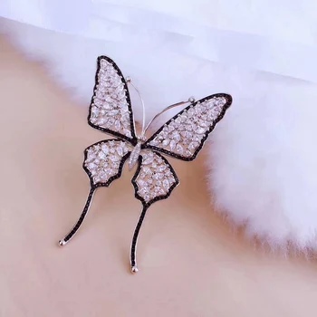 SHANICE 75mm Vynikajúce Top Značky Butterfly Brošne retiazky Na Ženy Drahokamu Crystal Hidžáb Kolíky A Broaches colares Broch