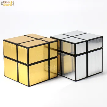 Shengshou 2x2 3x3 Zrkadlo Kocka Magic Cube Zlaté, Strieborné Kartáčovaný Magic Cube 3x3x3 Pre Deti, Vzdelávacie Hračka Darček