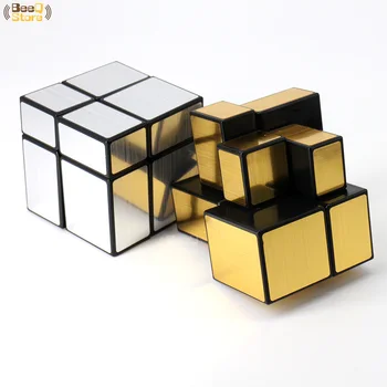 Shengshou 2x2 3x3 Zrkadlo Kocka Magic Cube Zlaté, Strieborné Kartáčovaný Magic Cube 3x3x3 Pre Deti, Vzdelávacie Hračka Darček