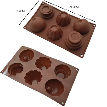 SHENHONG 1PCS 6 Otvor Multi Style 3D Art Cup Cake Moule Čokoláda Silikónové Formy Mousse Silikonowe Pečenie Pečiva Dekorácie Plesne