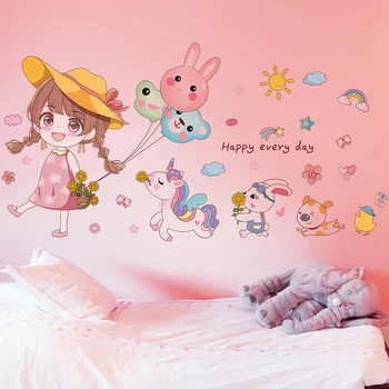 [shijuekongjian] Hviezdy, Oblaky Samolepky na Stenu DIY Dievča Zvieratá Balóny Stenu pre Deti, Spálňa, Detská Izba Dom Dekorácie