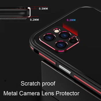 Shockproof Brnenie Kovový Nárazník puzdro Pre iPhone 12 Mini 12 Pro MAX Coque Luxusné Prípade Hliníkový Rám Ochranný Kryt Objektívu Fotoaparátu