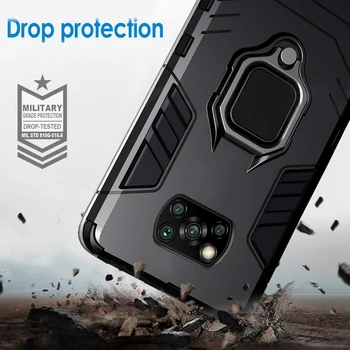 Shockproof Brnenie Krúžok Držiak Prípade Pre Xiao Redmi Poznámka 9 8 7 6 5 K20 Pro 8T 9A 9C 8A 7A 4X 5 Plus Mi Poco X3 NFC A3 Lite Kryt