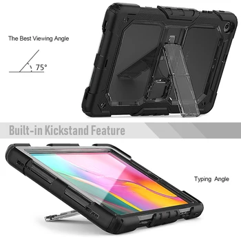 Shockproof Brnenie Prípad Tabletu Samsung Galaxy Tab A10.1 T510 2019 Robustný Kryt Povinnosť Prípad Tabletu Samsung T515 Stojan, Kryt