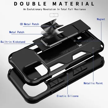 Shockproof Brnenie Skryté Držiak Telefónu puzdro Pre iPhone 12 Mini 11 Pro XS MAX XR 7 8 6Plus SE 2020 Magnetický Stojan Bumper Kryt