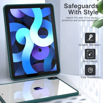 Shockproof puzdro Pre iPad Vzduchu 4 2020 Prípade Mäkký Matný Ultra Tenký ochranný Kryt Funda Pre iPad Air4 2020 Prípadoch Coque Jasné Späť