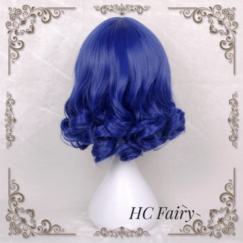 SHOW ROCK !! Plasmagica Cyan Hijirikawa Syntetické Vlasy Cosplay Parochňu Modrá Kučeravé Vlasy pre Dospelých Halloween