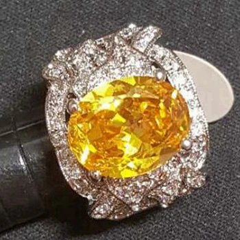 SHUNXUNZE Luxusné módne ročníka Zapojenie Snubné prstene, Šperky pre ženy šampanské Cubic Zirconia Ródium Á R411 veľkosť 8
