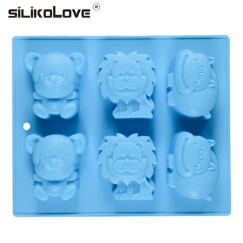 SILIKOLOVE 3D Zvierat Silikónové Formy na Tortu Zdobenie Medveď Lion River Kôň Silikónové Formy DIY Pečenie Nástroje, Formy Zásobník