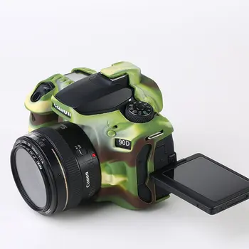 Silikónové Brnenie Pokožky Prípade Telo Kryt Chránič pre Canon EOS 90D DSLR Fotoaparát