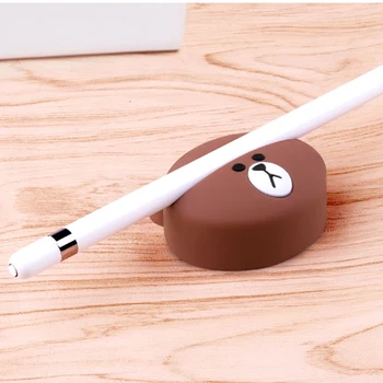 Silikónové Ceruzka základňu Pre Apple Ceruzka 1. 2. Dotykové Pero Pre HUAWEI M-Ceruzka Karikatúry Medveď Stylus base kapacitné pero Tip skladovanie